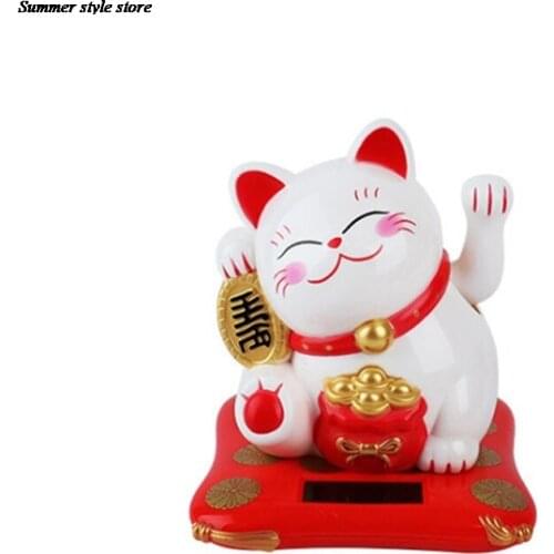 Gold Waving Hand Cat Home Decor Chinese Lucky Wealth Waving Cat Toy Welcome Waving Cat Sculpture Statue Gift