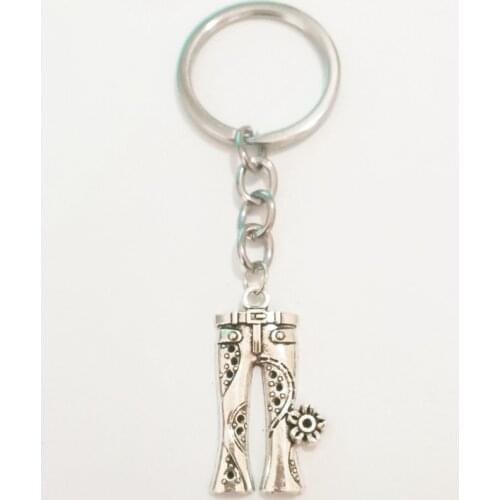1Pcs Daily Life Inspires New Silver Plated 3D Fashion Jeans, Tie Keychain Fashion Mini Jewelry DIY Handmade