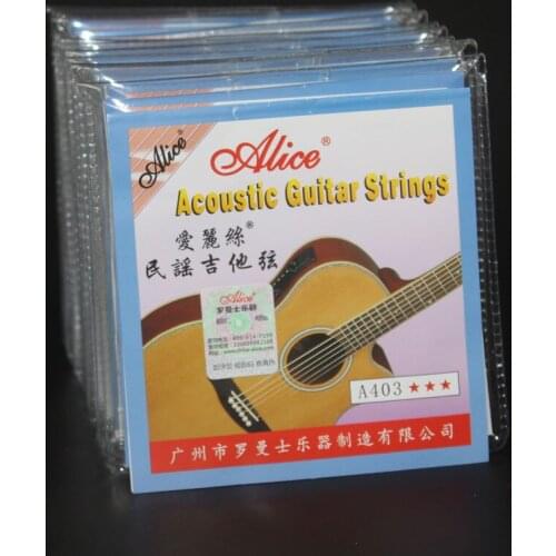 10 Sets Alice A403 Great Tone Long Life Stainless Steel Copper Acoustic Guitar Strings (.012 .016 .024 .032 .042 .053)