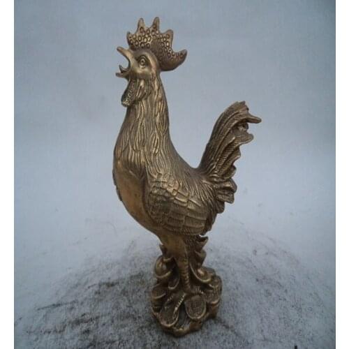 Twelve zodiac Chicken Rooster Zhaocai defends copper ornaments, copper brass ornaments with feng shui supplies cockroom Art