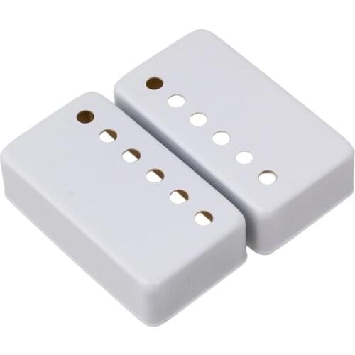 2x White 52/50 mm Hole Distance Metal Guitar Humbucker Pickup Covers