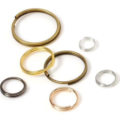 200pcs Key Holder Open Jump Rings Split Rings Double Loops Circle 5-14mm Keychain Ring Connectors for Jewelry Making Wholesale