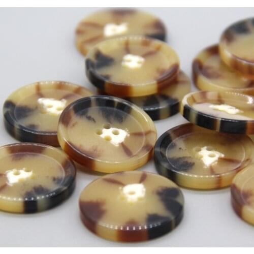 24mm Brown Pattern Imitation Horn Resin Buttons For Clothes Men Coat Suit Round Decorations DIY Sewing Accessories Wholesale