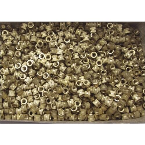 25-100PCS M3 Series Copper Inserts Double Pass Brass Knurl Nut Embedded Fastener