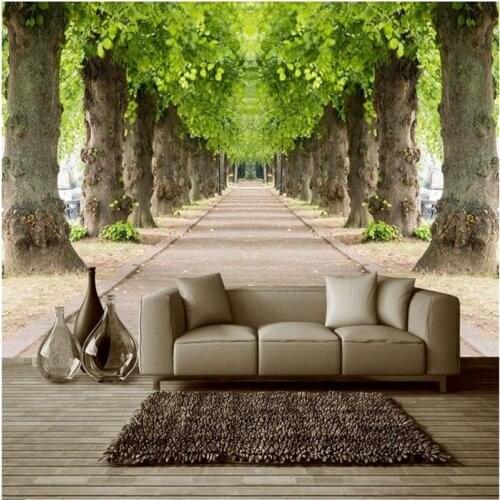 Beibehang Custom 3D wallpaper wallpaper woods road 3 d space landscape art murals bedroom corridor children room photo wallpaper