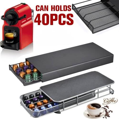 40 Pods Coffee Drawers Capsules Holder Storage Stand Rack Practical Coffee Shelves For Nespresso Coffee Capsule Organizer