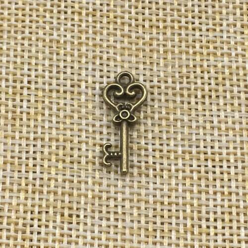 50Pcs Key Charms Antique Bronze Color DIY Jewelry Making Handmade Crafts