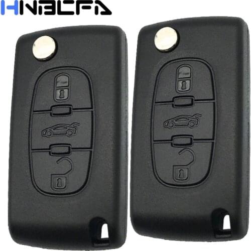 3 Buttons Remote Folding Key Case For peugeot 408 308 407 406 208 307 207 partner Car key Fob shell VA2/HU83 Blade CE0536/CE0523