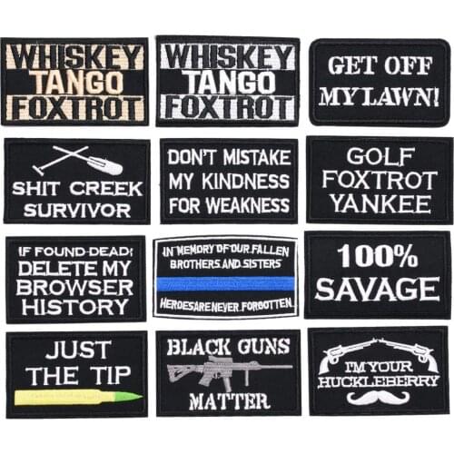 DIY Black White Written Words Patch Embroidered Cute Badges Hippie Iron On Kids Patches For Clothes Stickers Badge