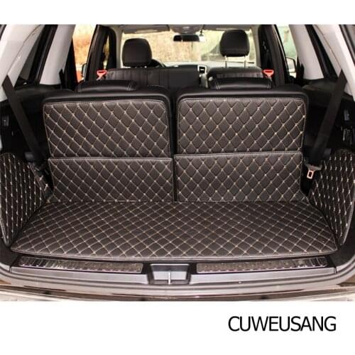 CUWEUSANG leather car trunk mats for Mercedes Benz GL GL350/GL400 GL450 2015 2016 years custom cargo liner