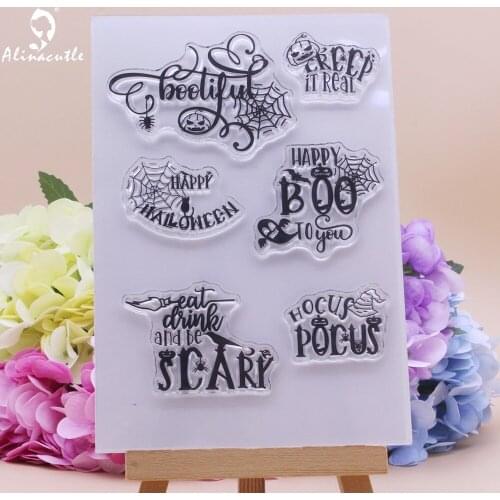 Halloween Pumpkin Spider CLEAR STAMPS Scrapbooking Handmade Card Album Paper Craft Rubber Transparent Silicon Stamp Alinacutle