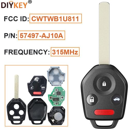 KEYECU Remote Key ASK 315MHz 4D60 Chip for Subaru Outback Legacy 2010-2014 FCCID: CWTWB1U811 PN: 57497-AJ10A