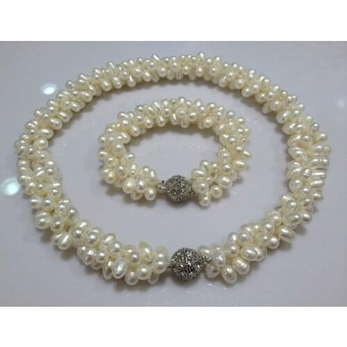 Jewelry Set Of Necklace And Bracelet Wedding Pearl Necklace Freshwater Pearl Necklace Bracelet Multilayer real Pearls