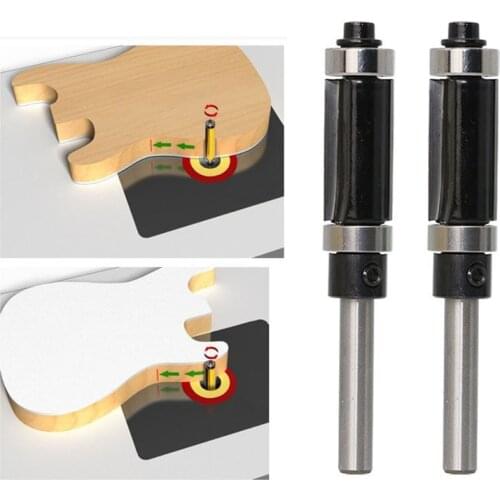 1Pc 6.35mm shank double bearing trimming knife bit Flush Trim Router Bit End Bearing For Woodworking Cutting Tool
