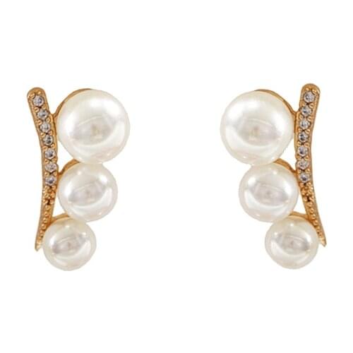 LANFLORA new girlfriend gift women pearl stud earrings copper alloy stud earrings Classic bulk wholesale earrings