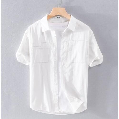 2021 Summer new style Italy Suehaiwes brand cotton shirts men short sleeve casual white shirt for men camisa chemise tops mens