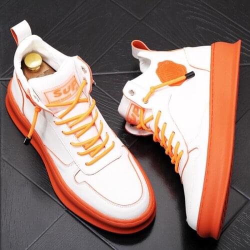 New mens Martin boots thick soles high top shoes mens white trend casual short boots a12