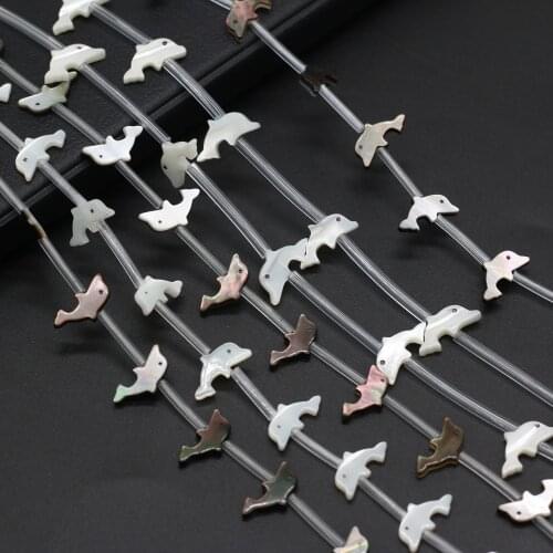 Natural shell sea pearl mother-of-pearl dolphin-shaped loose spacer beads charm jewelry DIY bracelet necklace jewelry making