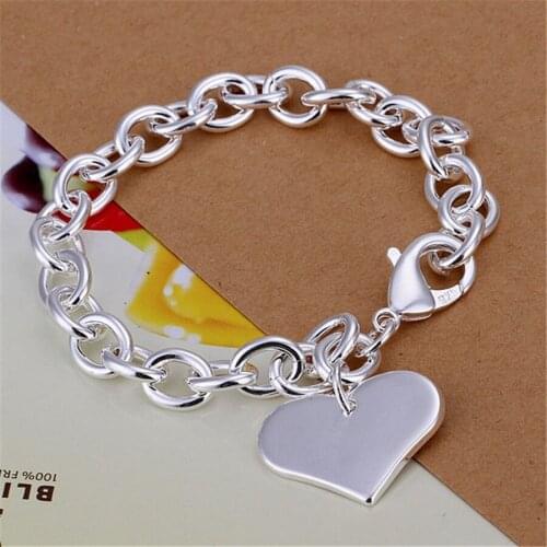 2017 New Listing High-quality silver-color beautiful heart-shaped charm bracelet women H278 jewelry Valentines Day gift