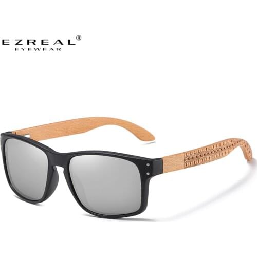 EZREAL Driving Fishing Sunglasses Polarized UV400 Beech Wooden Sunglasses For Women Color Lens Handmade Fashion Brand