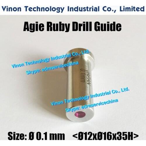 2pcs) Ø0.10 AGIE Drill Guide Ruby Type 35x16x12mm for edm tube for small hole edm drilling machine Actspark SD1,Charmilles HD30