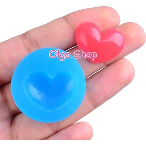 PYL833 22.5mm x 17.0mm Heart Silicone Mold Fondant Cake Decoration Candy Resin Clay Earrings Necklace Craft Soap Candle