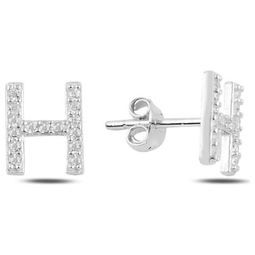 Silver 925 Set-H-Letter Earrings