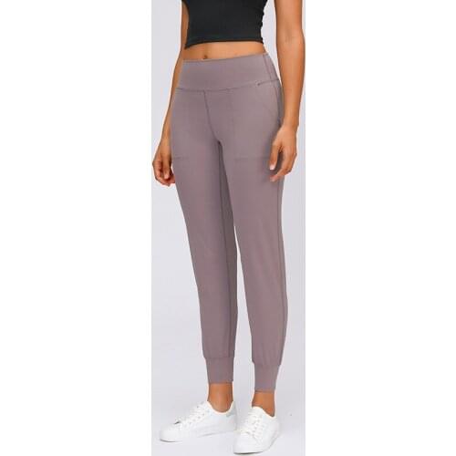 Fitness Joggers Yoga Pants Women High Waist Squatproof Stretchy Running Workout Sport Trousers with Two Side Pocket