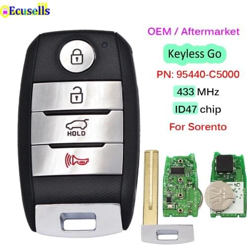 OEM 4 Button Keyless-Go Smart Remote Key FSK 433MHz NCF2971X / HITAG 3 / ID47 Chip for Kia Sorento 2015-2019 P/N: 95440-C5000