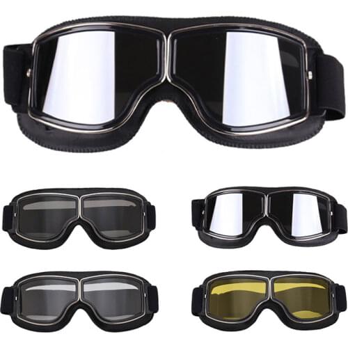 Universal Motorcycle Goggles Vintage Pilot Motorbike Scooter Biker Glasses Steampunk Goggles For Moto Helmet