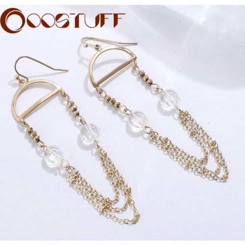 Vintage Cold Drop Earrings with Beads Wholesale Trend Suspension Pendientes 2021 Long Costume Jewelry for Women Kpop Accessories