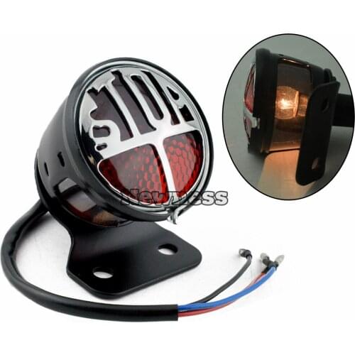 For Harley LED Bates Tailight Motorcycle Tail Light Miller STOP Light For Custom Cafe Racer Bobber Chopper W/ License Plate Lamp