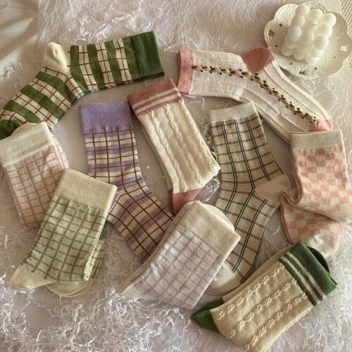 Korean Style Women Cotton Socks Female Long Japanese Fashion Tube Winter Kawaii Japanese Jk Lolita Socks Cute Korean Crew Socks
