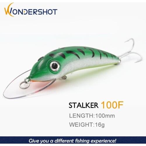 Wondershot A13 Minnow Floating Hard Wobbler Plastic Artificial Bait For Fishing Lure Tackle Bass 100mm 16g Mustad Hook Crankbait
