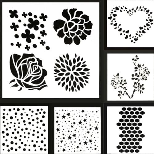 1PC Reusable Stencil Airbrush Painting Art DIY Home Decor Scrap booking Album Craft Flower Layering Plastic Stencils
