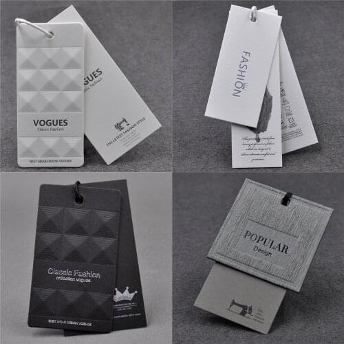 100Pcs/Lot Stock High Quality Paper Price Tags With Strings Clothing Top Grade Hang Tag With Cords Clothes Paper Swing Labels