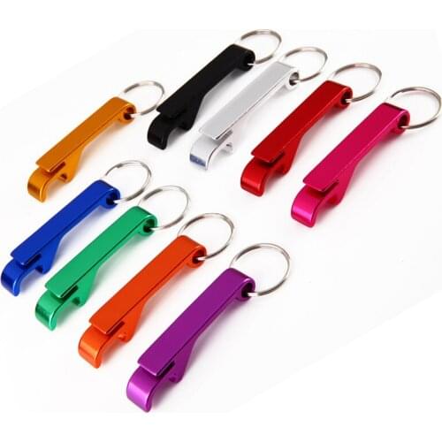 200pcs/lot Print Personalized laser Logo Beer Bottle Opener Key chain Pocket Aluminum Opener Can Wedding Favor Gifts B01