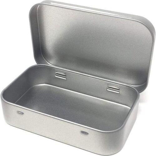 24 Pack Metal Rectangular Empty Hinged Tins Box Containers Mini Portable Box Small Storage Kit,Home Organizer,3.75 by 2.45 by