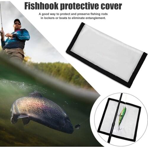 4pcs Transparent PVC Lure Fishing Hook Protective Wraps Cover Case Portable Sticker Bait Fishing Tackle Storage Bag