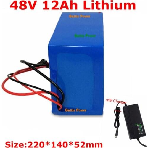48V 12AH Lithium Ion Battery 18650 Cell with BMS for Electric Scooter Battery 600w 1500w Instead Lead-acid Battery+charger