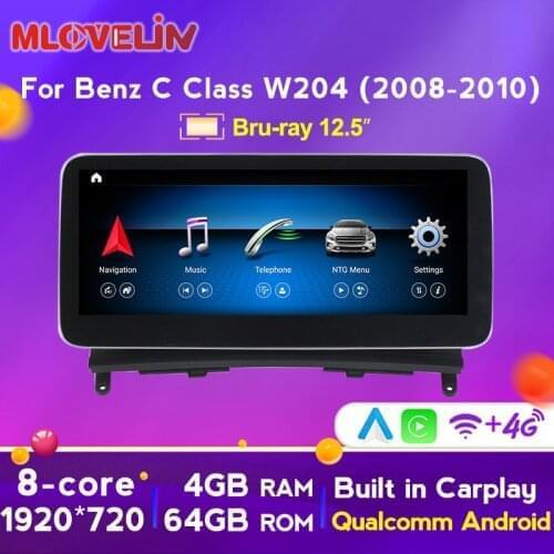 HD 1920X720 4G LTE WIFI Android 10 For Mercedes Benz C-Class W204 S204 2008-2010 Car Multimedia GPS Player Auto Radio NO dvd