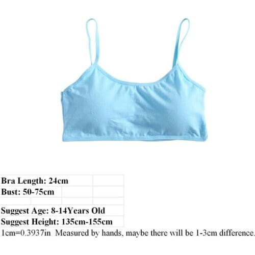 3pcs/Lot Young Girls Solid Soft Cotton Bra Puberty Teenage Breathable Underwear R9JD