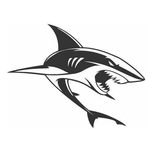 Sad, Angry, Howling Shark Vinyl Car Stickers For Car Windshield Decor Waterproof Cool Decals FA199