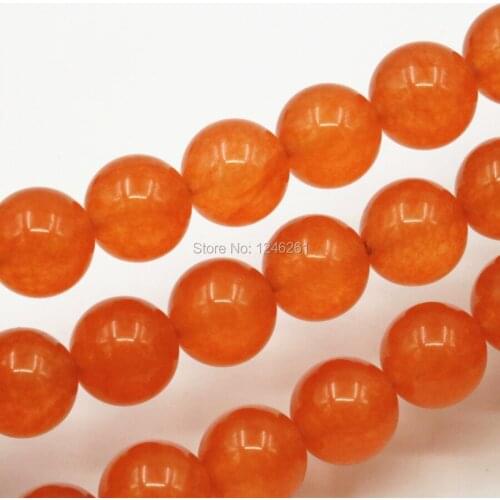 4mm 6mm 8mm 10mm 12mm Orange Chalcedony Stone Loose Round Beads Accessory Parts Diy Christmas Girls Gifts 15inch Jewelry Making
