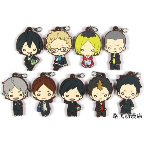 Haikyuu Anime keychain Oikawa Tooru Kozume Kenma Kuroo Tendo Satori Koutarou Hinata Rubber strap/mobile phone strap