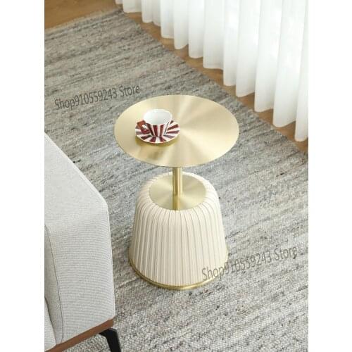 Round Side Table Simple And Light Luxury Living Room Small Coffee Table Sofa Side Table Shelf Post Modern High-end Corner Table