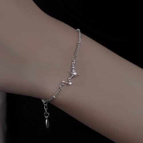 Luckydays New Link Chain Star Charm Bracelet &Bangle For Women Girls Party Wedding Punk Jewelry