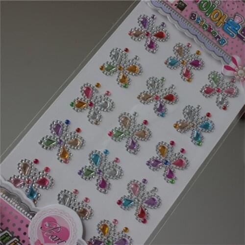Rhinestones Stickers fullcolor Butterfly Rhinestone Crystal Phone Personalized Stickers Scrapbook toy sticker for Holiday gifts