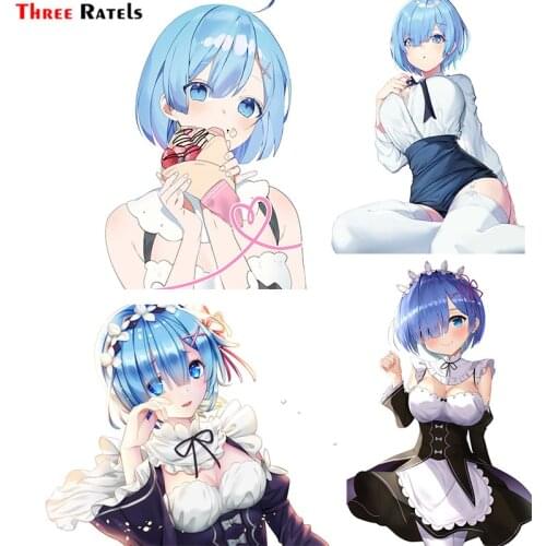 Three Ratels F367 Maid Rem Re_zero Sticker For Suitcase Laptop Bumper Car Snowboard Bicycle Skateboard Cute Girl Gift Decals