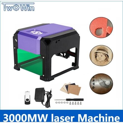 3W USB Desktop Laser Engraver Range 80x80mm Machine DIY Logo Mark Printer Cutter CNC 3000mw Laser Carving Engraving Machine